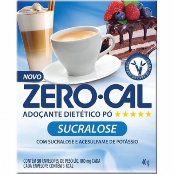 Adoçante em Pó Zero Cal Sucralose com 50 Envelopes 