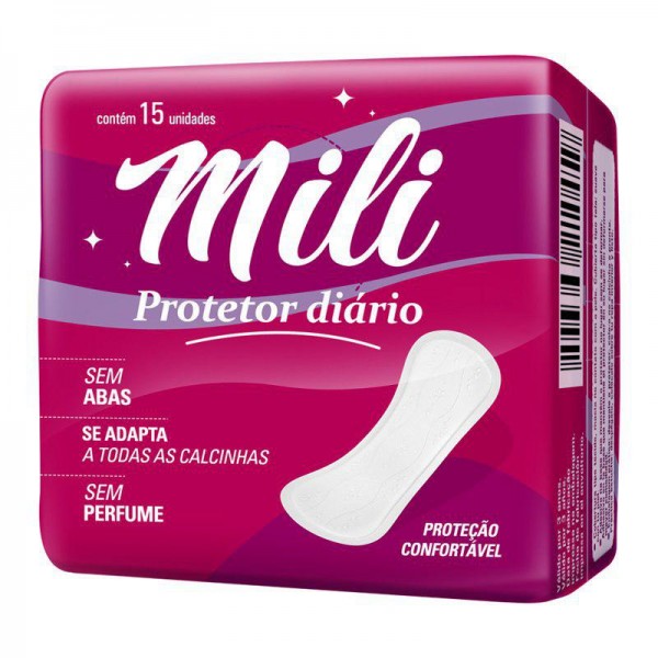 Protetor Diário Mili Premium S/Abas 15UN 