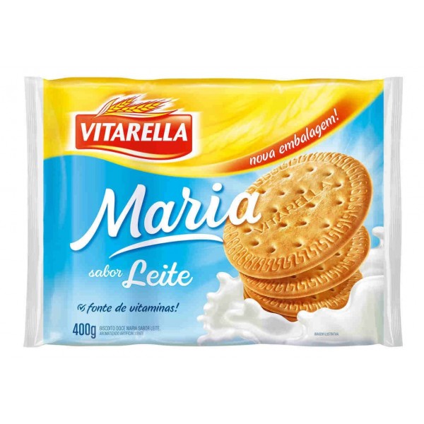 Biscoito Vitarella Maria Leite 400g