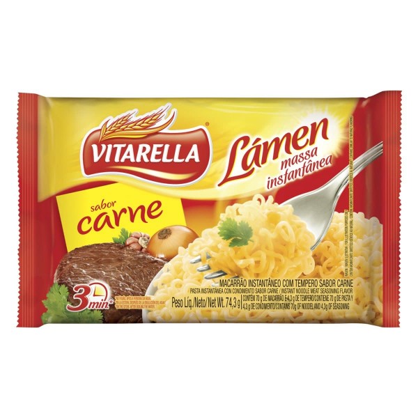 Macarrão Instantâneo Vitarella Lámen Carne 73,3G