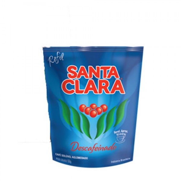 Café Solúvel Descafeinado Santa Clara Refil 50g