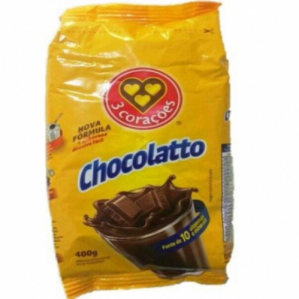 Achocolatado em Pó Chocolatto 3 Corações Sachê 400g