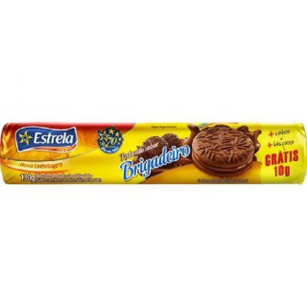 Biscoito Estrela Recheado Brigadeiro 130G