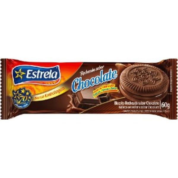 Biscoito Estrela Recheado Chocolate 60G