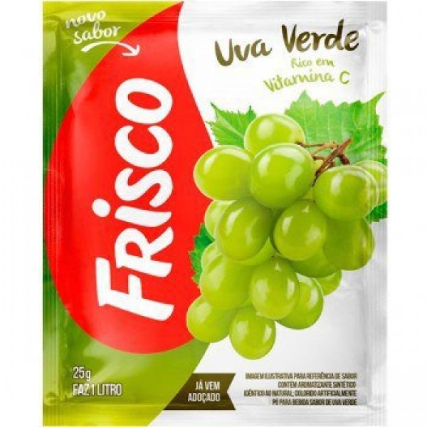 Refresco em Pó Frisco Uva Verde 25g