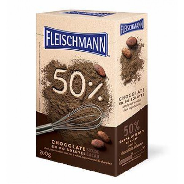 Chocolate EM Pó Solúvel Fleischmann 50% Cacau 200g