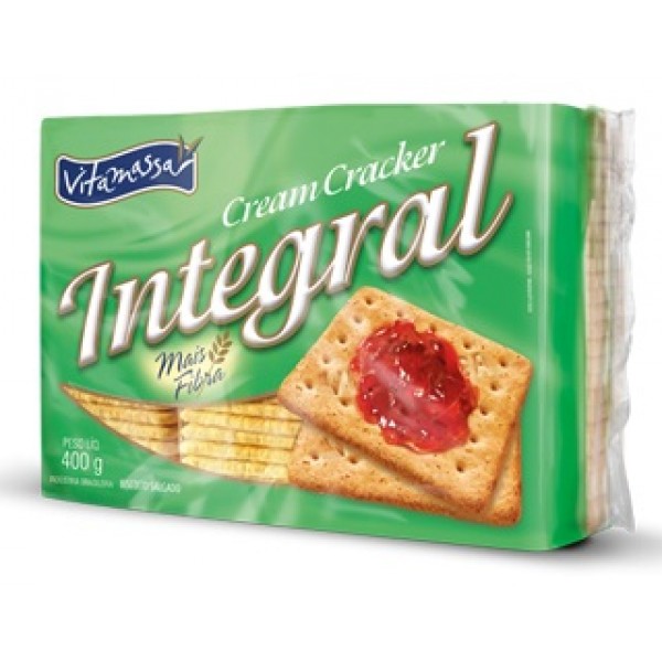 Biscoito Vitamassa Cream Cracker Integral 400g