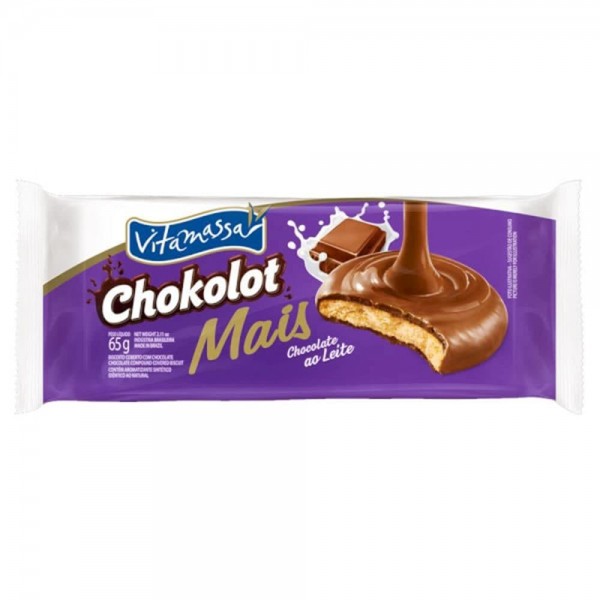 Biscoito Vitamassa Chokolot Chocolate ao Leite 65g