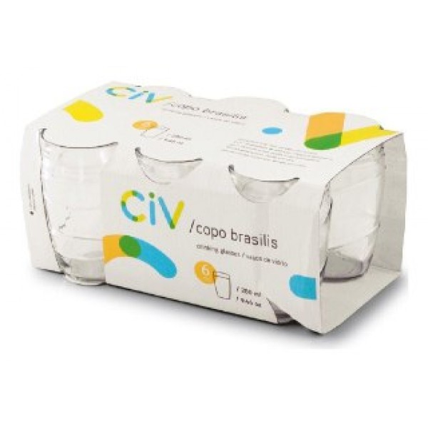 Jogo de Copo Ice Cristal Civ com 6 Unidades 310ml