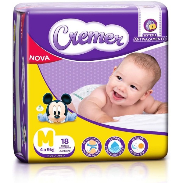 Fralda Cremer Disney Jumbinho M 18 Unidades