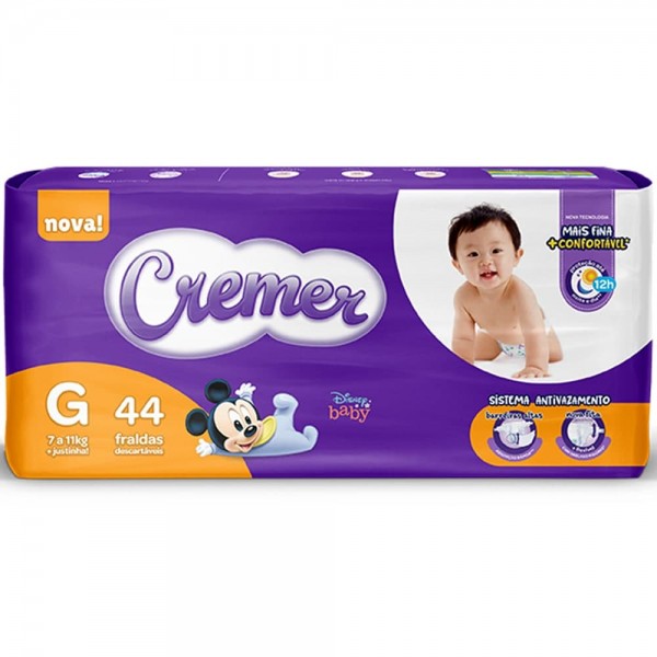 Fralda Cremer Disney Mega G 44 Unidades