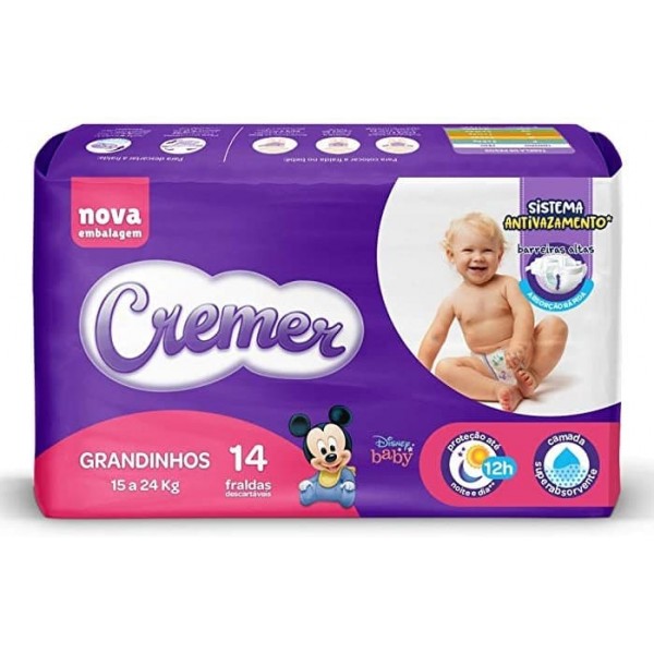 Fralda Cremer Disney Grandinho 14 Unidades 