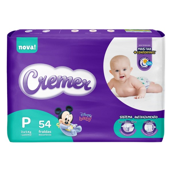Fralda Cremer  Disney Mega P 54 Unidades