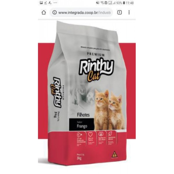 Ração Rinthy Cat Premium Filhotes sabor Frango 1Kg
