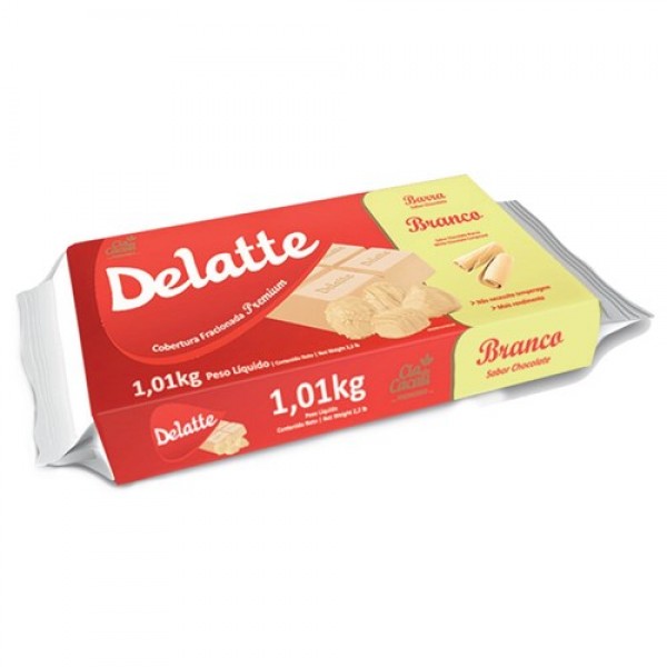 Chocolate Delatte Barra Branco 1,01kg