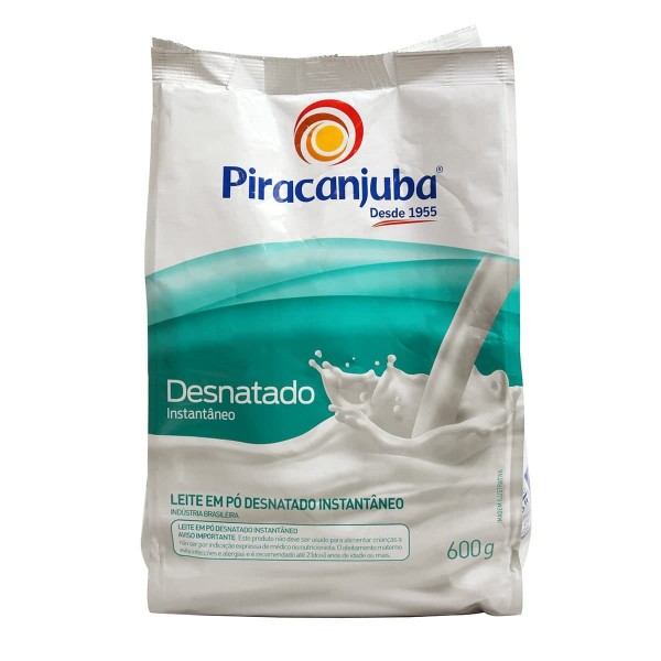 Leite em Pó Desnatado Instantâneo Piracanjuba 600g