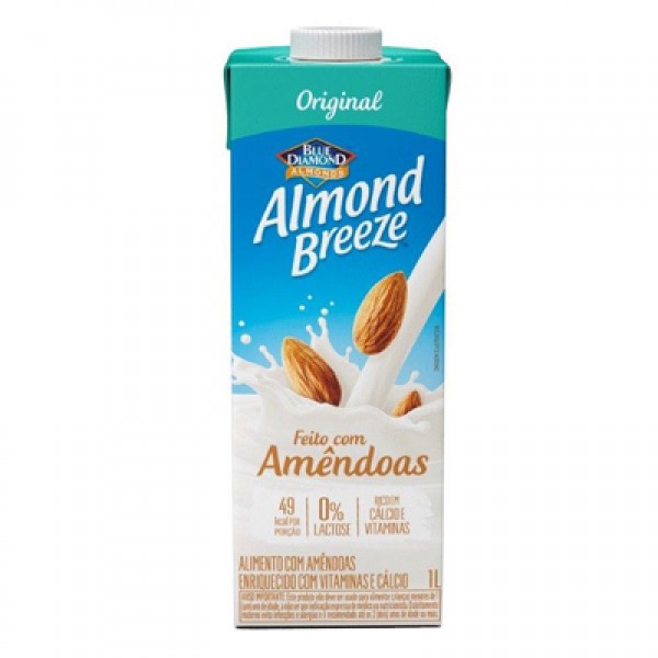 Alimento com Amêndoas Almond Breeze Original 1LT