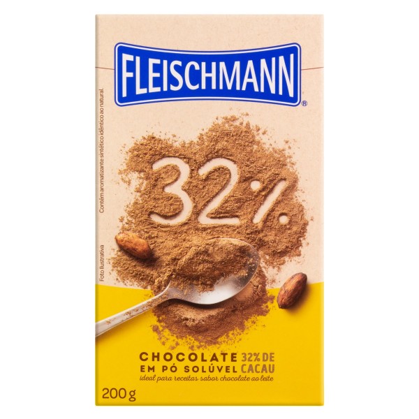 Chocolate Em Pó Solúvel Fleischmann 32% Cacau 200g