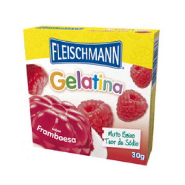 Gelatina em Pó Sabor Framboesa Fleischmann 30g