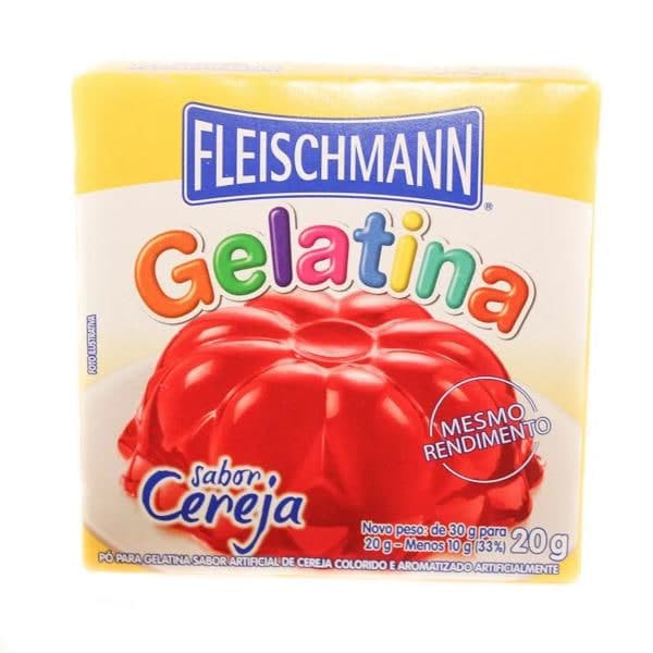 Gelatina em Pó Sabor Cereja Fleischmann 30g