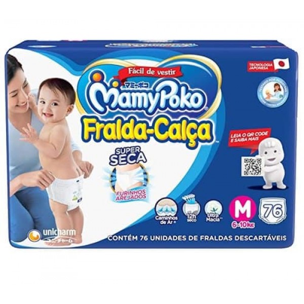 Fralda Calça Mamypoko Super Seca Hiper M 76 Unidades