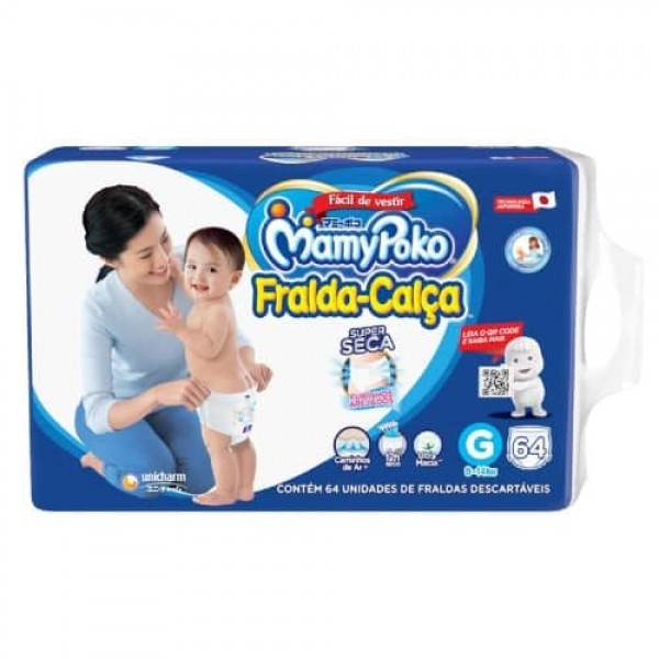 Fralda Calça Mamypoko Super Seca Mega G 64 Unidades