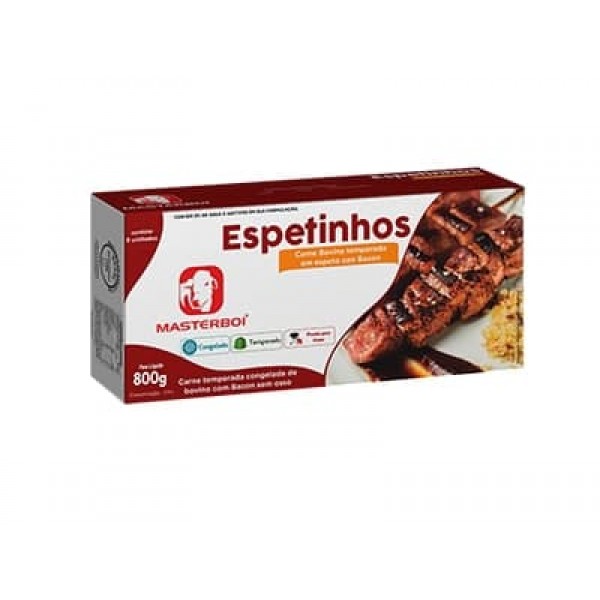 Espeto bovino com bacon Masterboi 800g